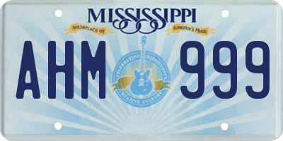 MS license plate AHM999