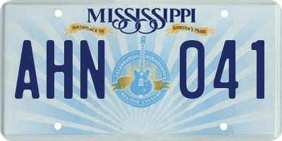 MS license plate AHN041