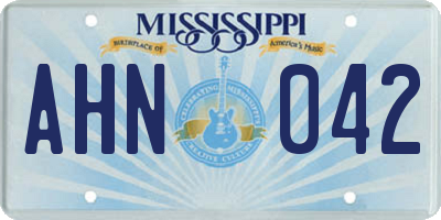 MS license plate AHN042