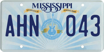 MS license plate AHN043