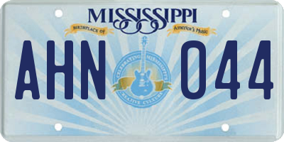 MS license plate AHN044