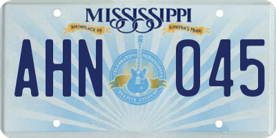 MS license plate AHN045
