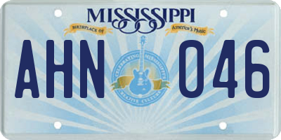 MS license plate AHN046