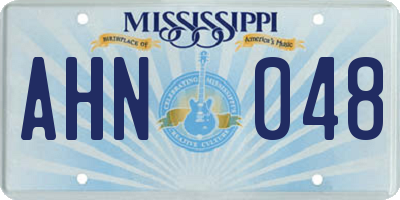 MS license plate AHN048