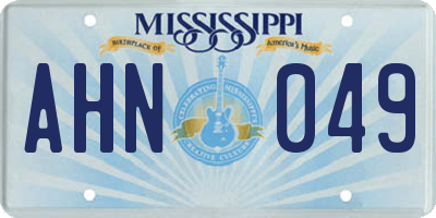 MS license plate AHN049