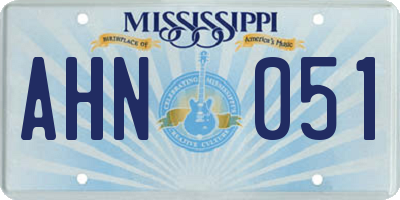 MS license plate AHN051