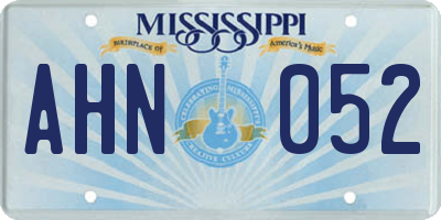 MS license plate AHN052