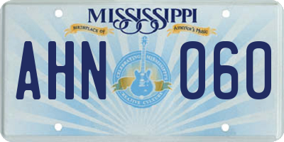 MS license plate AHN060