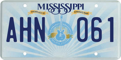 MS license plate AHN061