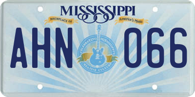 MS license plate AHN066