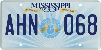 MS license plate AHN068