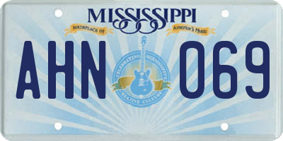 MS license plate AHN069