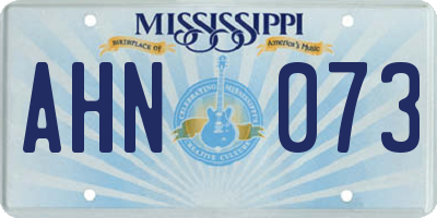 MS license plate AHN073
