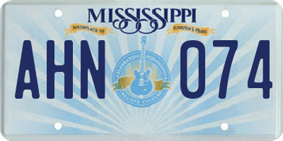 MS license plate AHN074