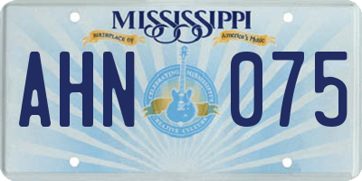 MS license plate AHN075