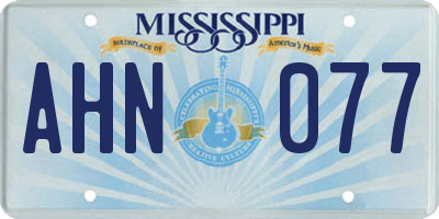MS license plate AHN077