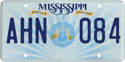MS license plate AHN084