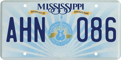MS license plate AHN086