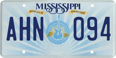 MS license plate AHN094