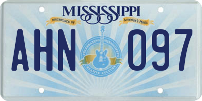 MS license plate AHN097