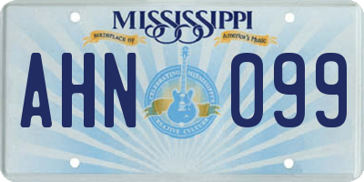 MS license plate AHN099