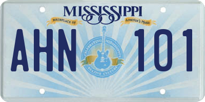 MS license plate AHN101