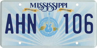 MS license plate AHN106