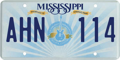 MS license plate AHN114