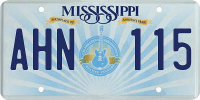 MS license plate AHN115