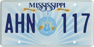 MS license plate AHN117
