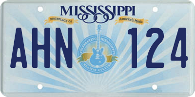 MS license plate AHN124