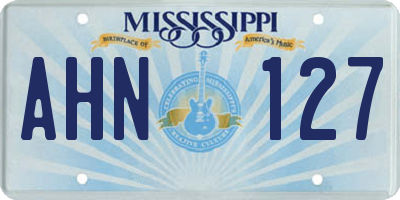 MS license plate AHN127