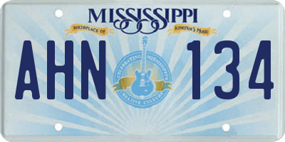 MS license plate AHN134