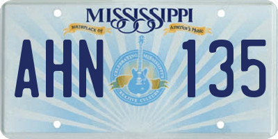 MS license plate AHN135