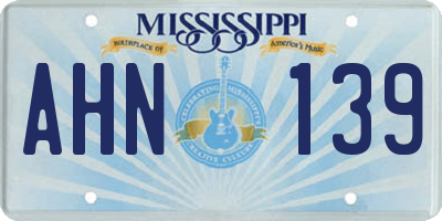 MS license plate AHN139