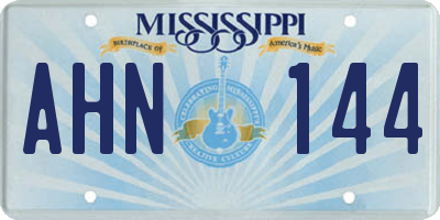 MS license plate AHN144