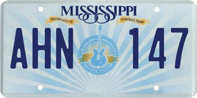 MS license plate AHN147