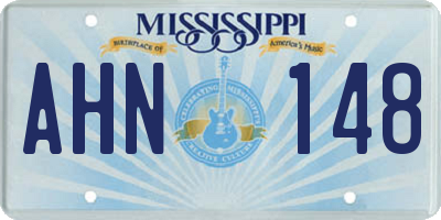 MS license plate AHN148