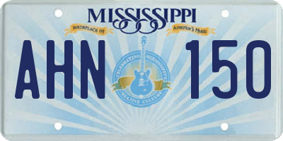 MS license plate AHN150