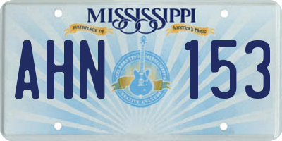 MS license plate AHN153