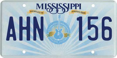 MS license plate AHN156