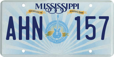 MS license plate AHN157