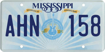 MS license plate AHN158