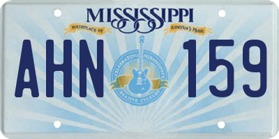 MS license plate AHN159