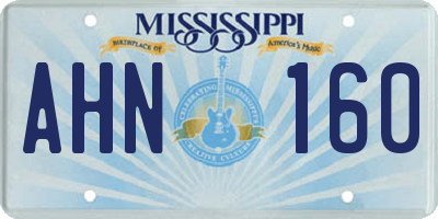 MS license plate AHN160