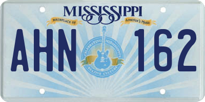 MS license plate AHN162