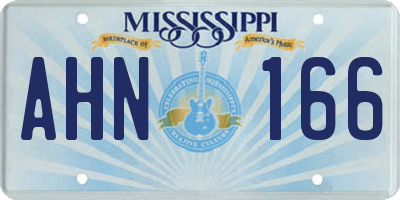 MS license plate AHN166