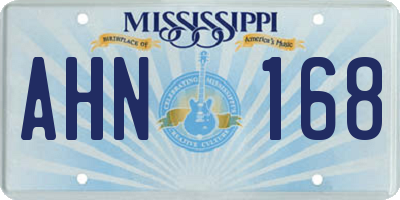 MS license plate AHN168