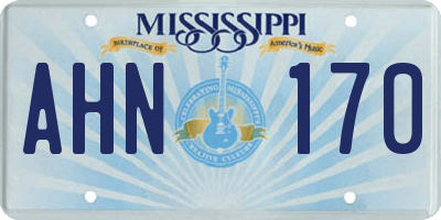MS license plate AHN170