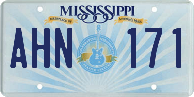 MS license plate AHN171